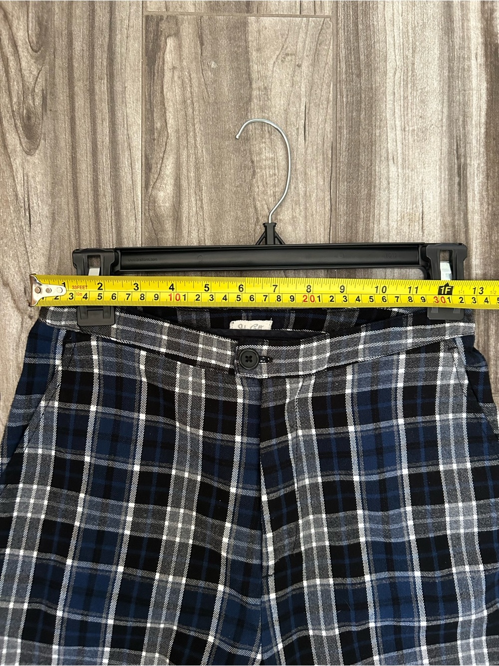 John Galt Brandy Melville Blue Plaid Wide Leg Pants XS Y2K - Picture 9 of 13